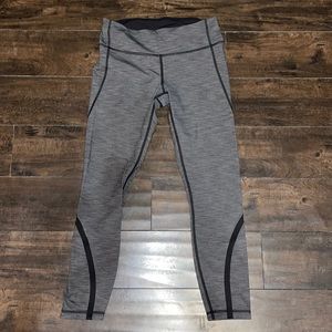 Heathered grey and black lululemon leggings
